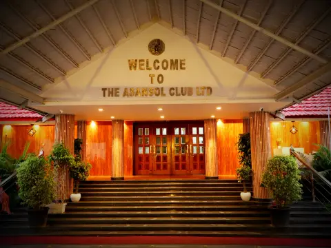 Asansol Club signed main entrance at night