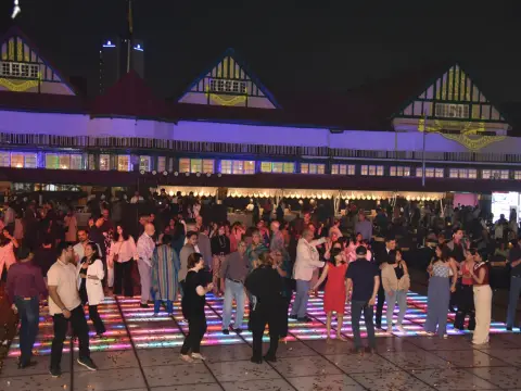 Bombay Gymkhana clubhouse during a nighttime club event