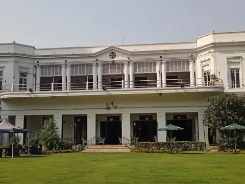 Calcutta Club main building overlooking the lawn