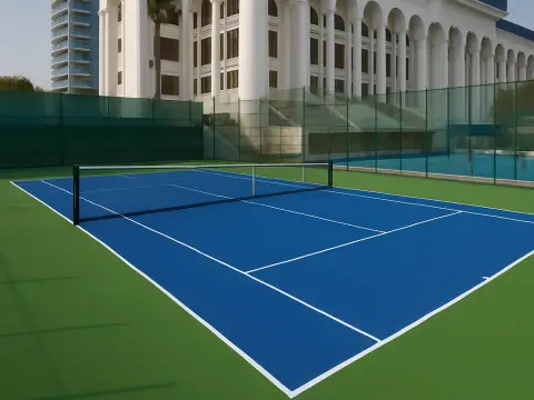 Calicut Cosmopolitan Club — tennis court and clubhouse