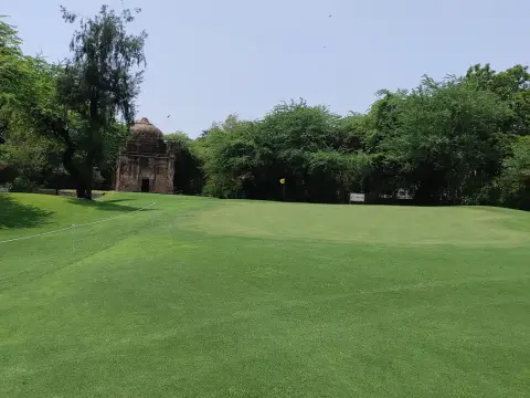 Golf green and tree-lined fairway — The Delhi Golf Club