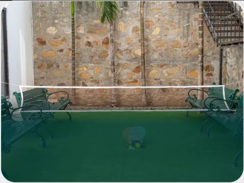 Courtyard water feature at Emerald Garden Club