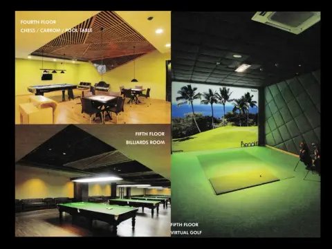 Garware Club House indoor games and virtual golf — photo collage