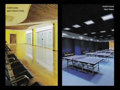 Garware Club House squash and table tennis facilities — photo collage