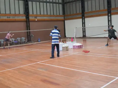 Indoor badminton court at Lake Club