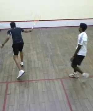 Squash court in use at Ordnance Club