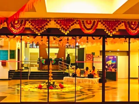 PYC Hindu Gymkhana entrance decorated for a celebration