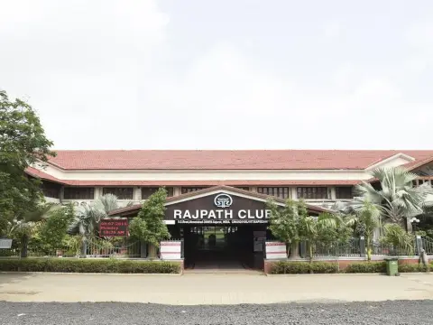 Rajpath Club signed entrance and clubhouse
