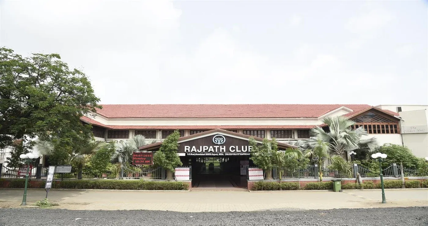 Rajpath Club signed entrance and clubhouse