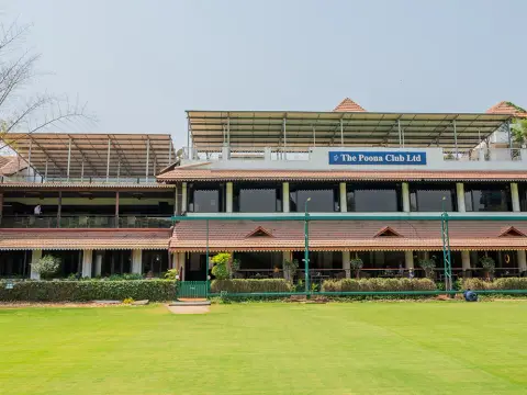 The Poona Club pavilion overlooking the lawn