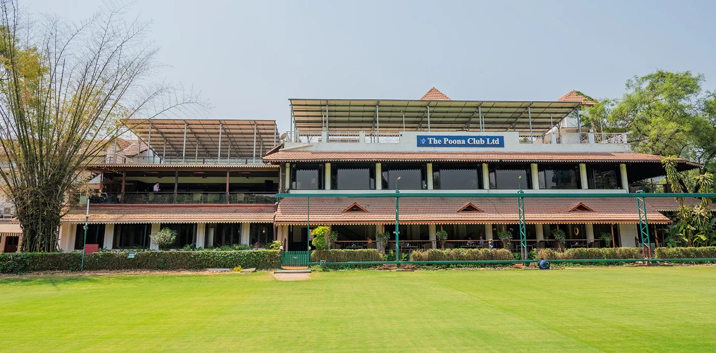 The Poona Club pavilion overlooking the lawn