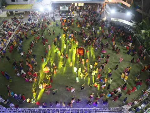Aerial view of a festival gathering at The Sports Club of Gujarat